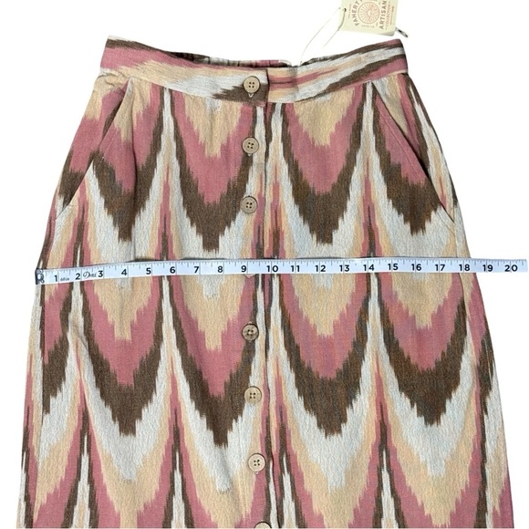 NWT Faherty Whitley Skirt Small Desert Ikat Artisan Midi Pockets Boho Style - Picture 10 of 10